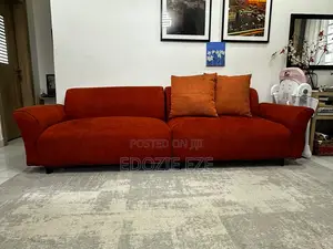 Plush Rust Orange Modern Sofa