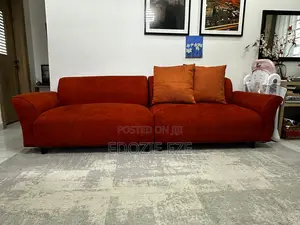 Plush Rust Orange Modern Sofa
