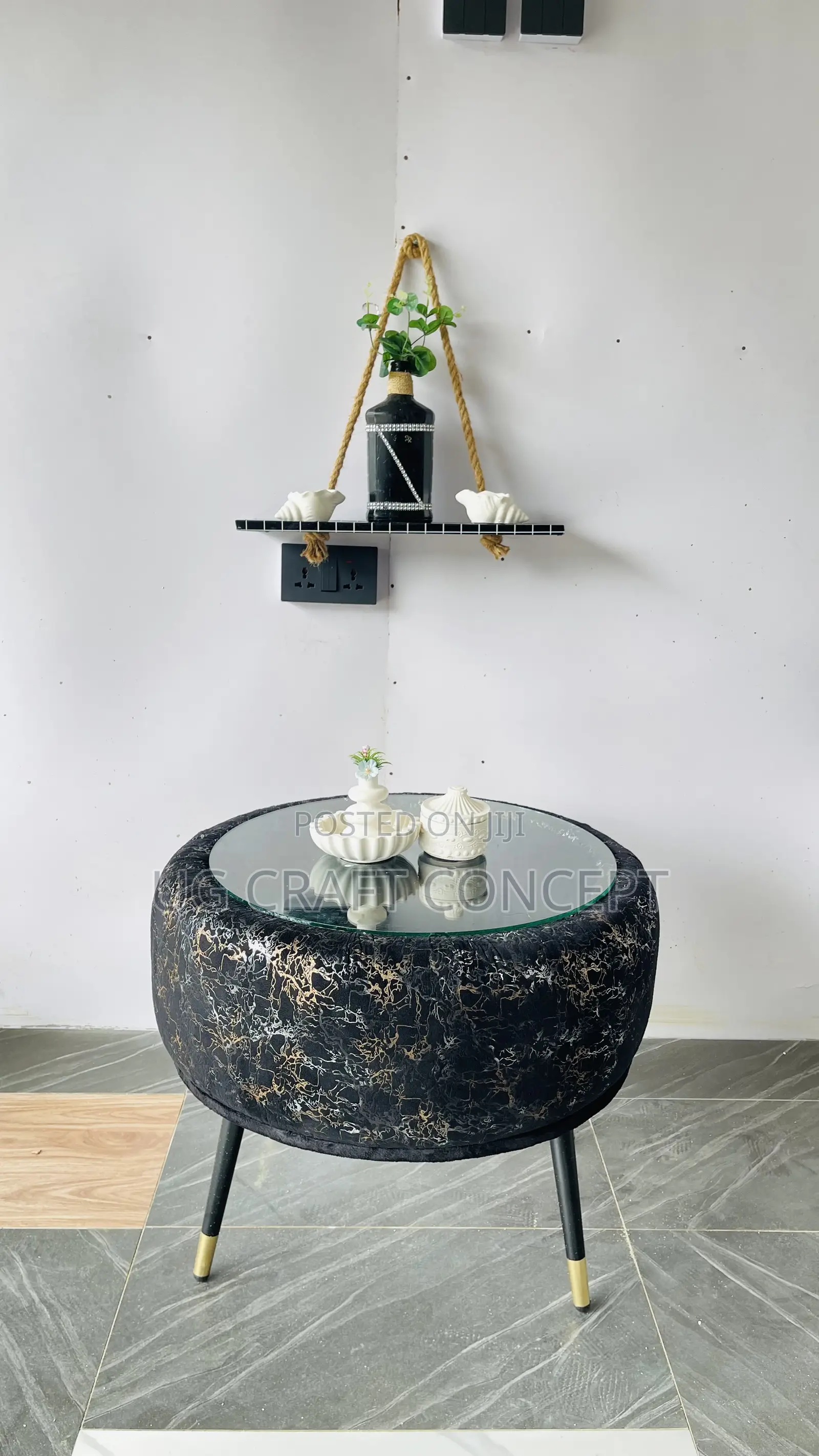 Black and Gold Center Coffee Table