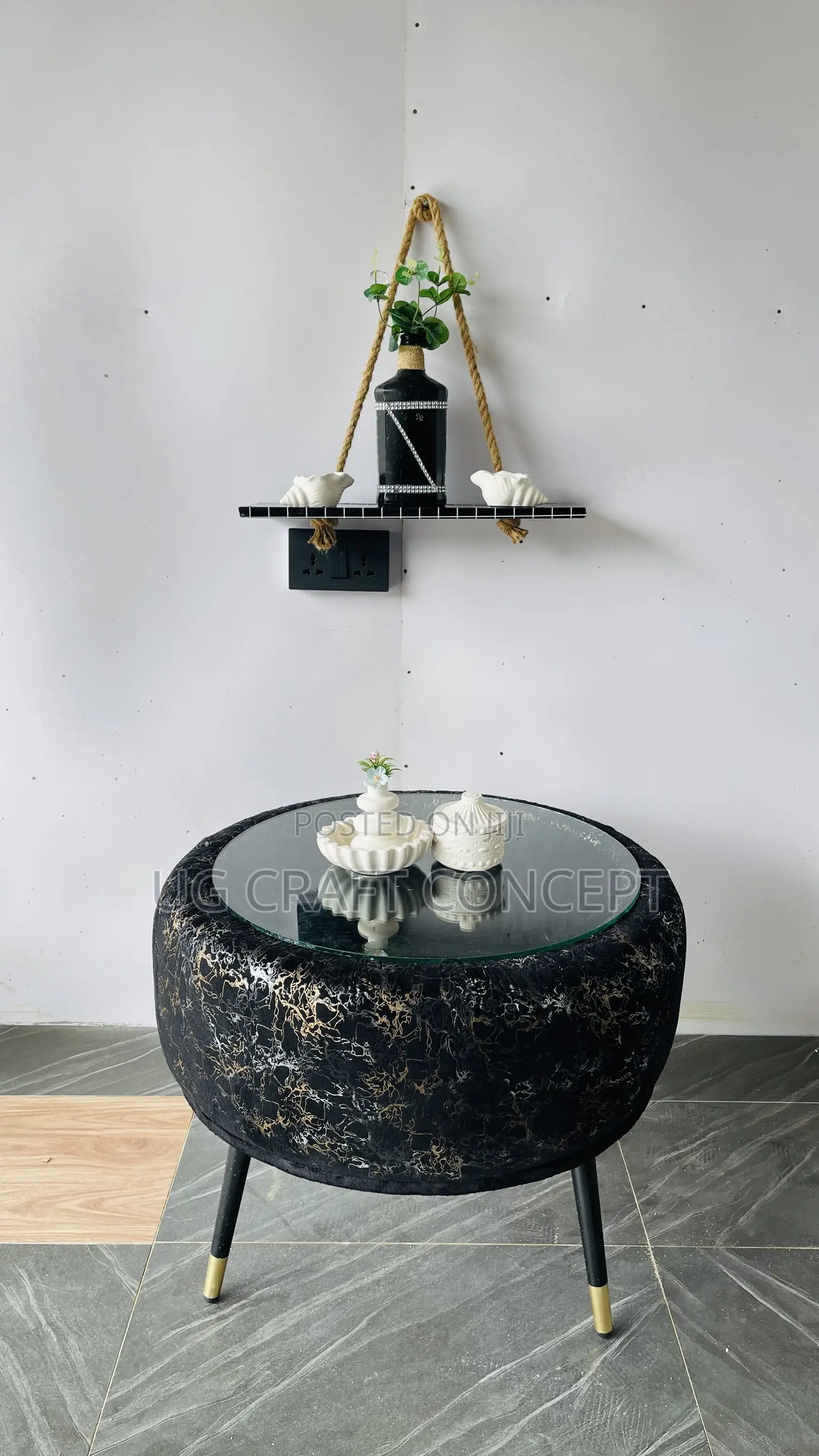 Black and Gold Center Coffee Table