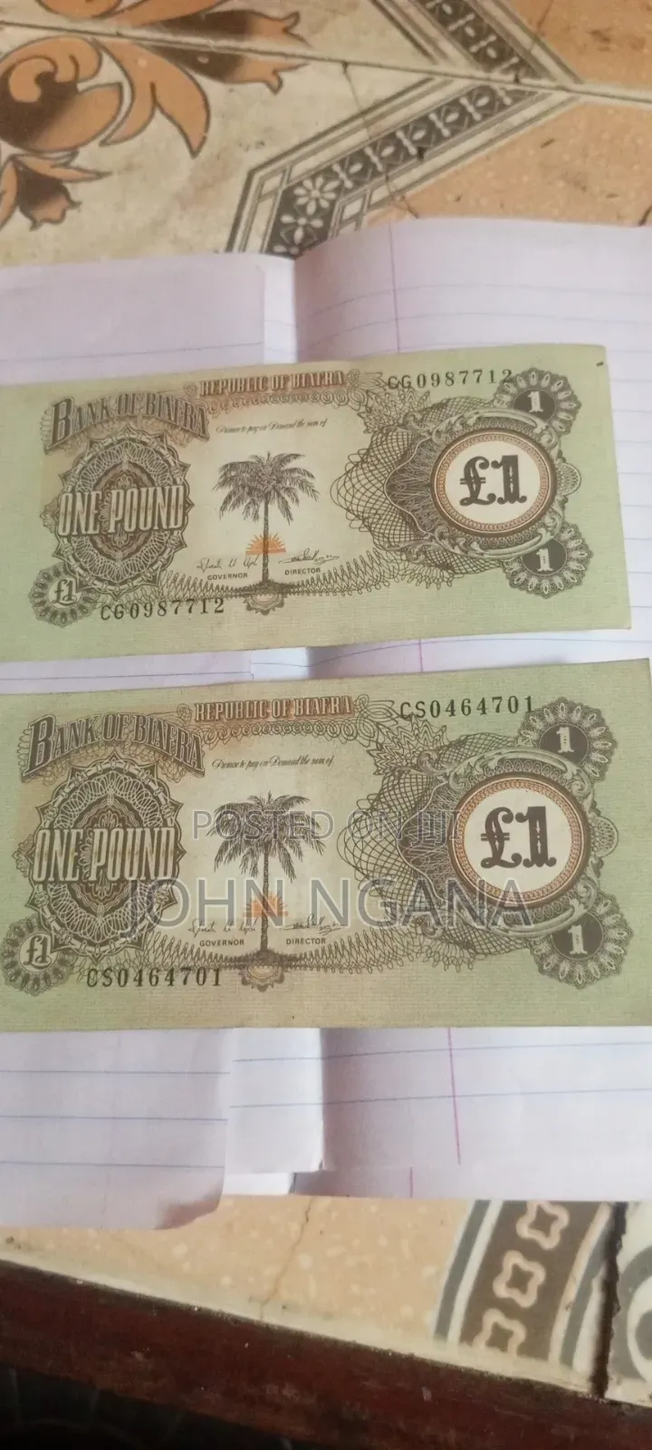 Original Old Biafra Pounds Notes of 1968