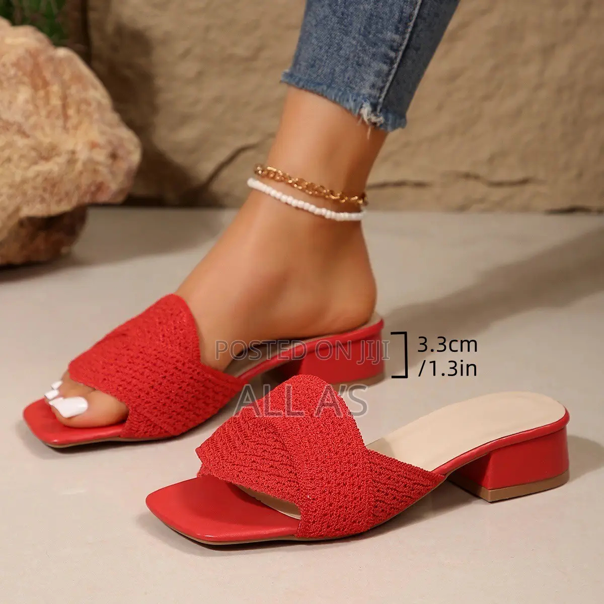 Block Heel Slippers