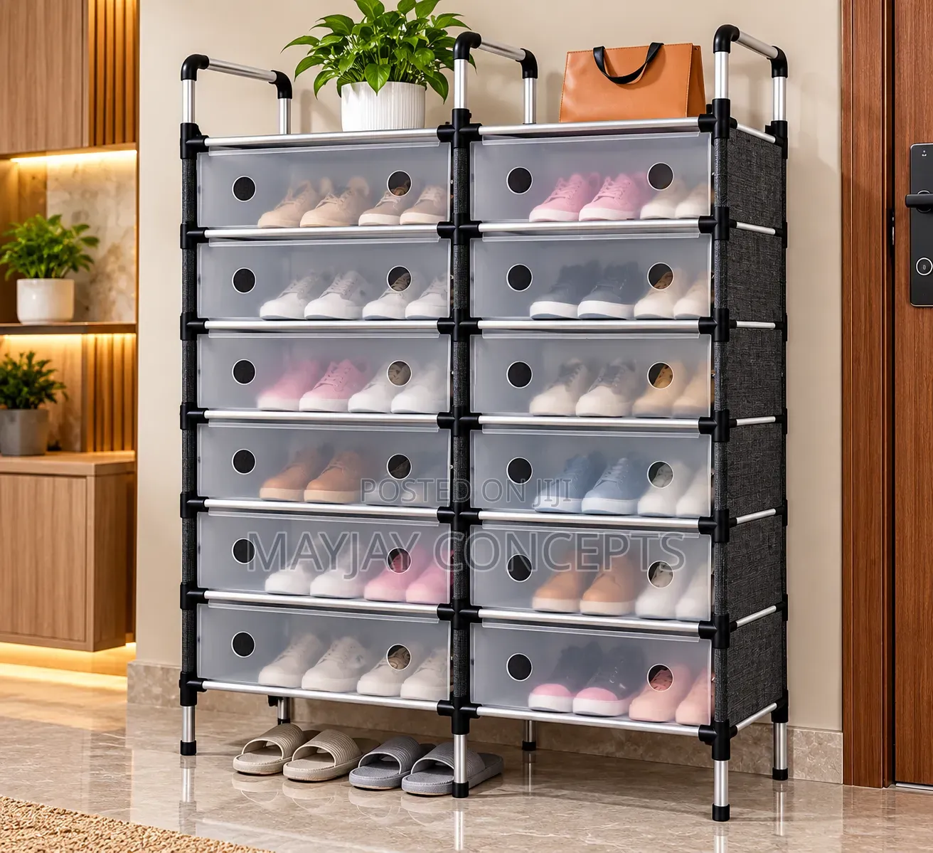 7–layer Multi Layer Dustproof Shoe Rack With Strong Steel Frame