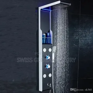 Stainless Steel Wall Mounted Shower Panel With LED Light