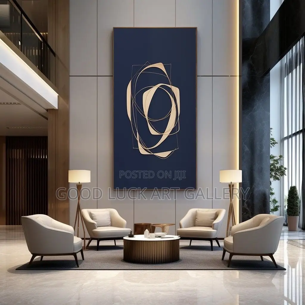 Navy and Gold Wall Art