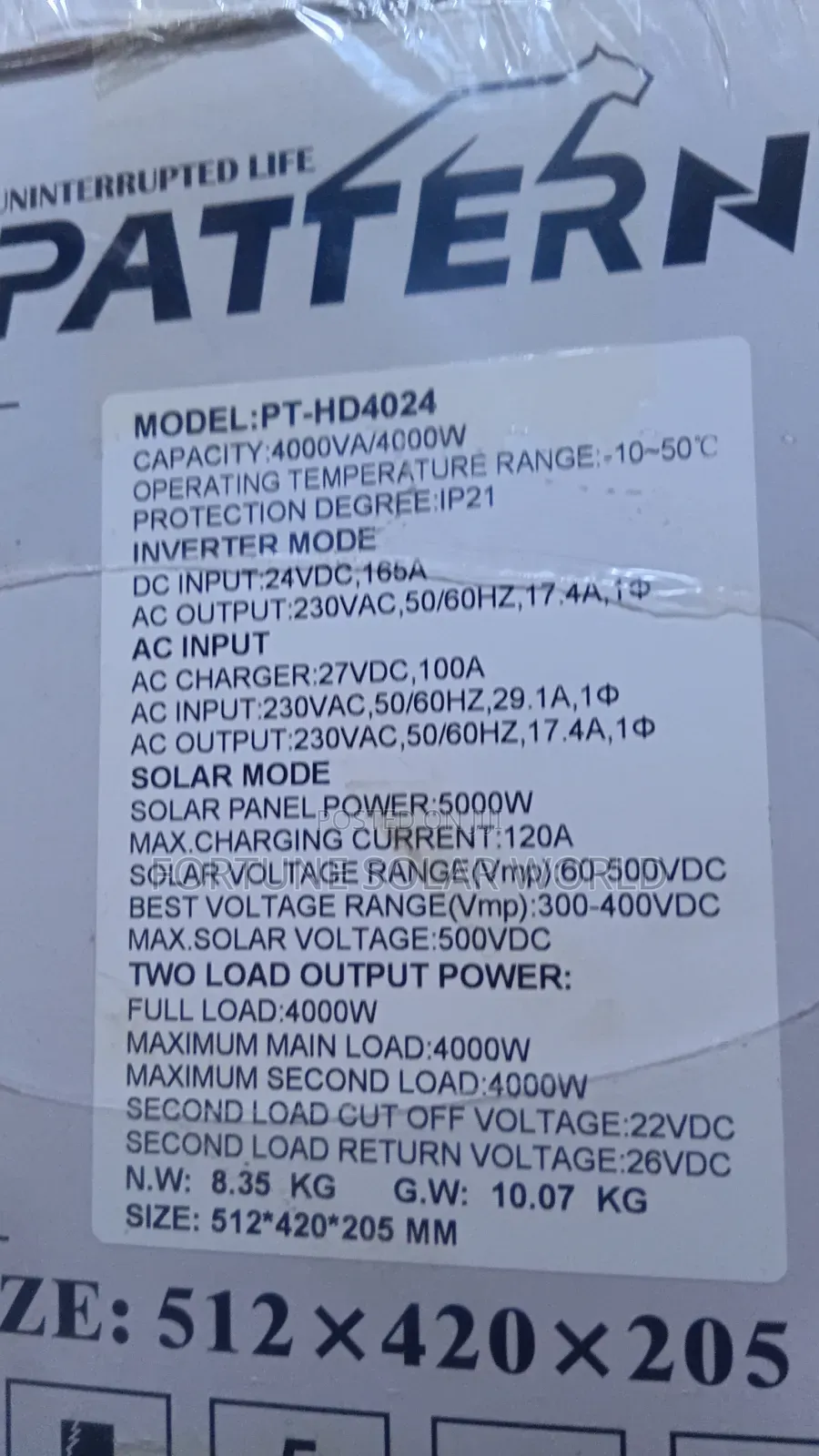 4kva 24v Pattern Hybrid Solar Inverter