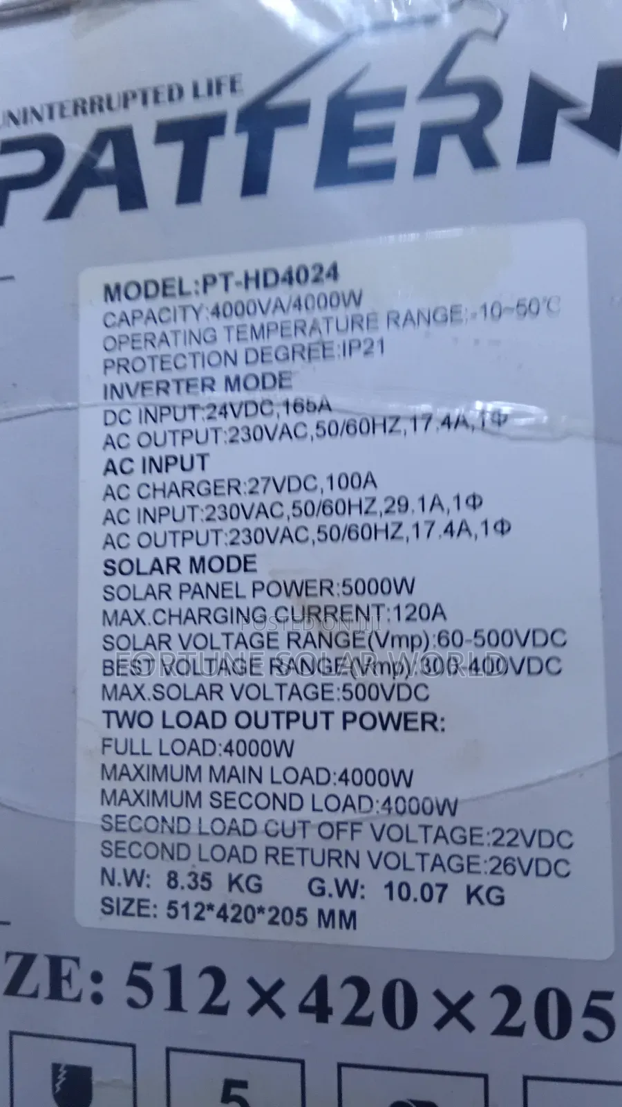 4kva 24v Pattern Hybrid Solar Inverter