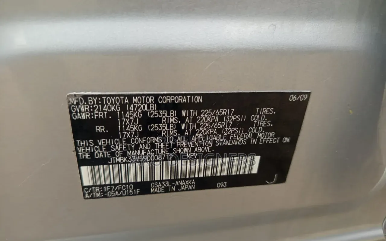 Toyota RAV4 4x4 2009 Silver