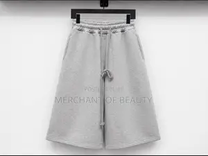 Unisex Baggy Sweat Shorts - Oversized Wide Leg Jorts - Black Grey
