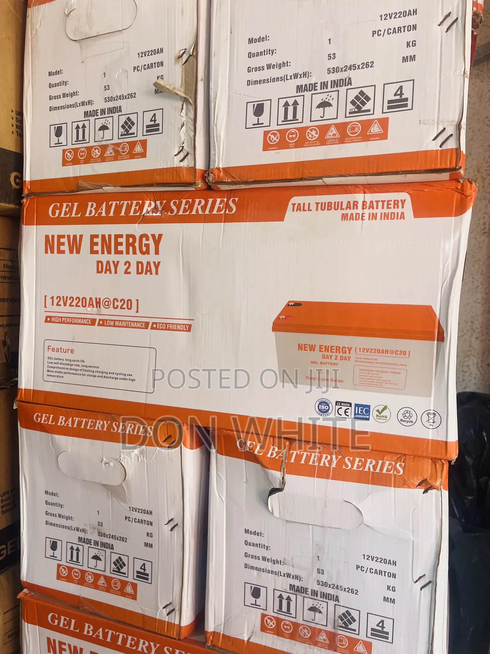 New Gel 220ahs Battery 12v