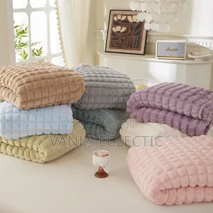 Premium Ultra-Soft Checkered Faux Fur Throw Blanket