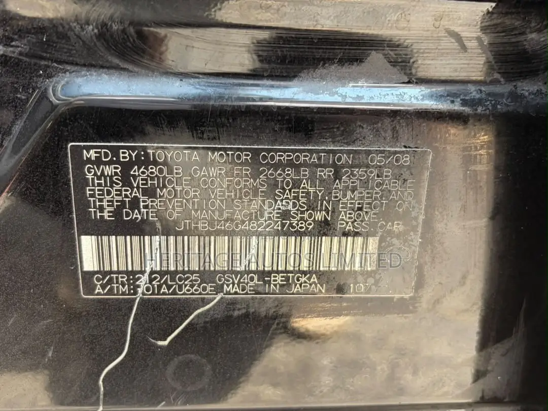 Lexus ES 350 2008 Black