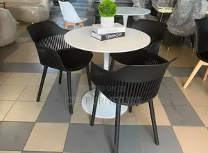 Modern 3-Chair Dining Set Pedestal Table