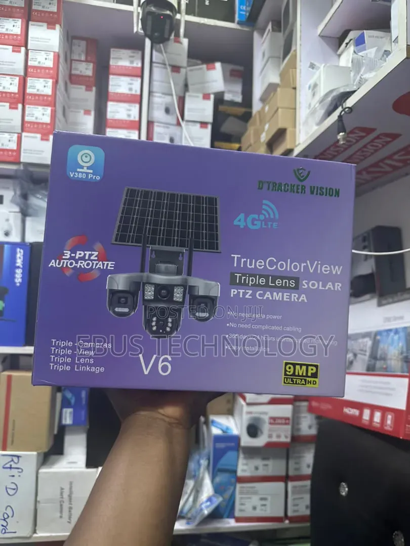 V380 Pro Triple Lens 4G Solar Camera