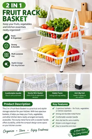 2 in 1 Fruit Rack Basket