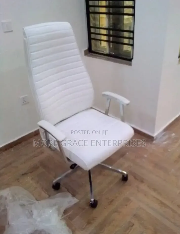 Adjustable White Office Chair