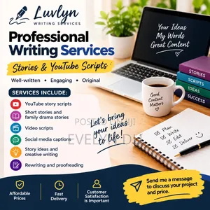 Professional Writing Services - Stories, YouTube Scripts and Captions