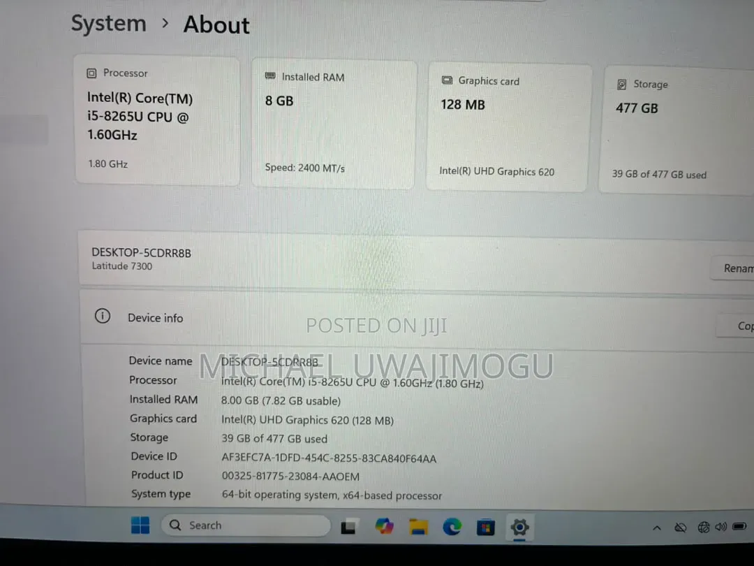 Laptop Dell Latitude 7300 8GB Intel Core i5 SSD 512GB