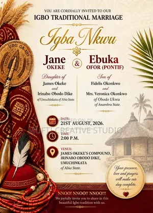 Traditional Marriage Invitation Card Design | Igba Nkwu Wedding IV
