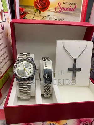 Male Set Consists of Rolex Wristwatch, Rolex Bracelet and Necklace