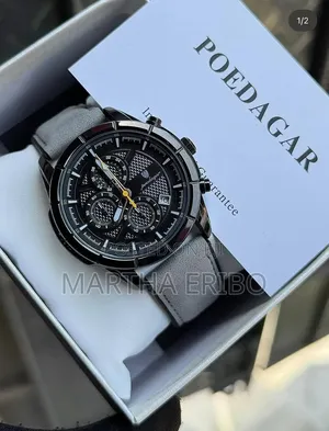 Poedagar Leather Wristwatch