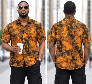 Men's Short-Sleeve, Button Shirt / Casual Summer / Vintage Shirt