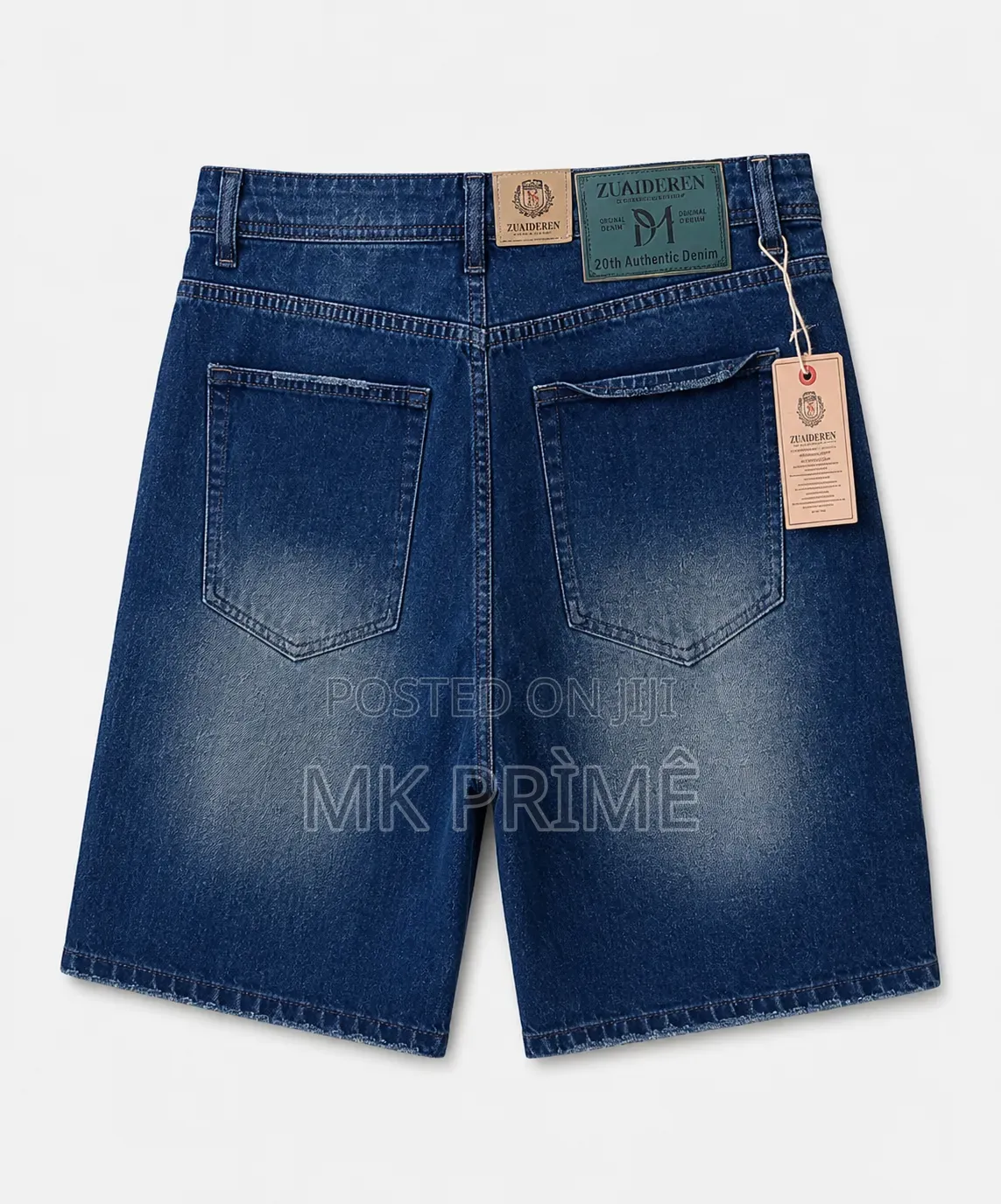 2 Availables-Premium Men Short Jeans–Brown/Black/Red Light Blue Design