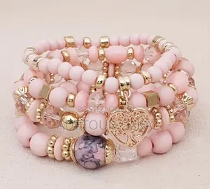 4 Pieces Bohemian Style Beaded Bracelet