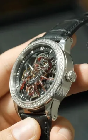 Scorpion King Luxury Skeleton Watch Diamond Bezel Leather Strap
