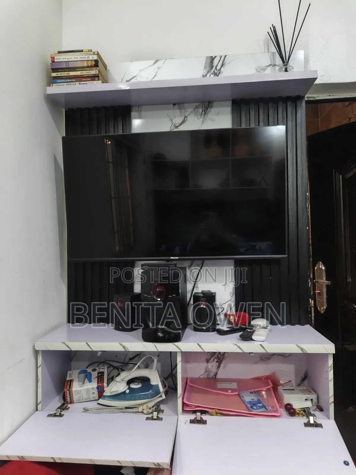 Hanging TV Shelf With Panel