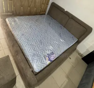6 by 6 Upholstery Padded Bedframe/ 6 by 6 Mattress (160,000)