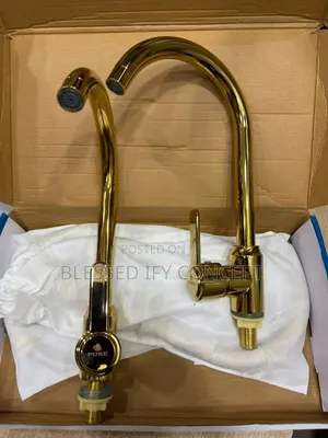 High Quality Gold-Colored Single-Handle Kitchen or Basin Mixer Tap