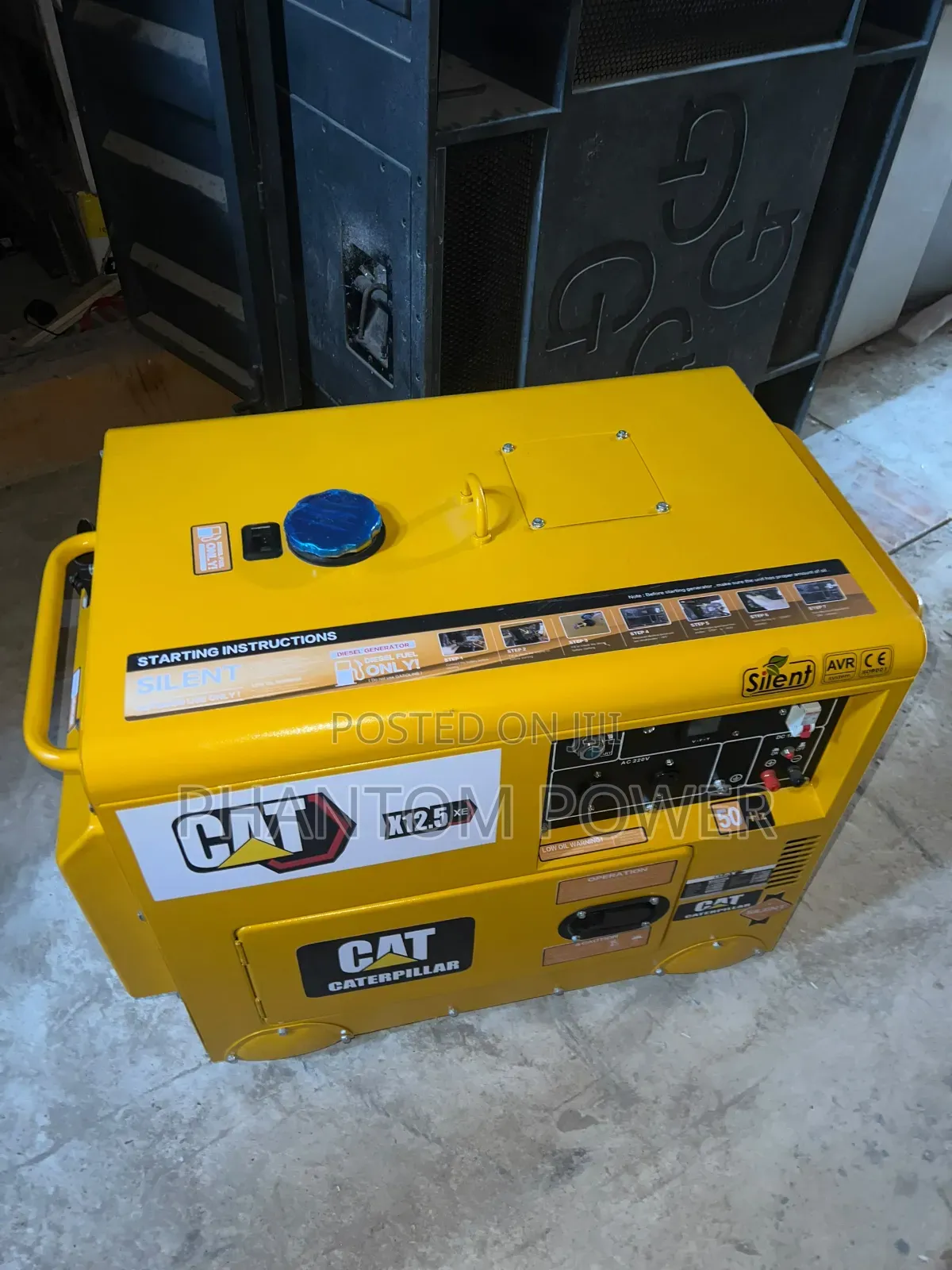 12kva Caterpillar CAT X12.5 Key Start Diesel Soundproof Generator Set.