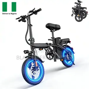 D2 Black Folding Electric Bicycle and With a Padded Seat