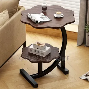2-Tier Flower Side Stool - C-Shaped Side Table - Bedside Table