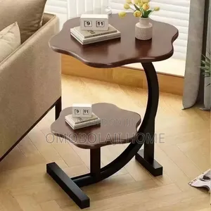2-Tier Flower Side Stool - C-Shaped Side Table - Bedside Table
