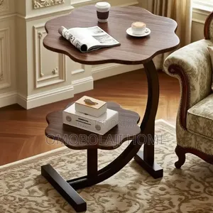 2-Tier Flower Side Stool - C-Shaped Side Table - Bedside Table