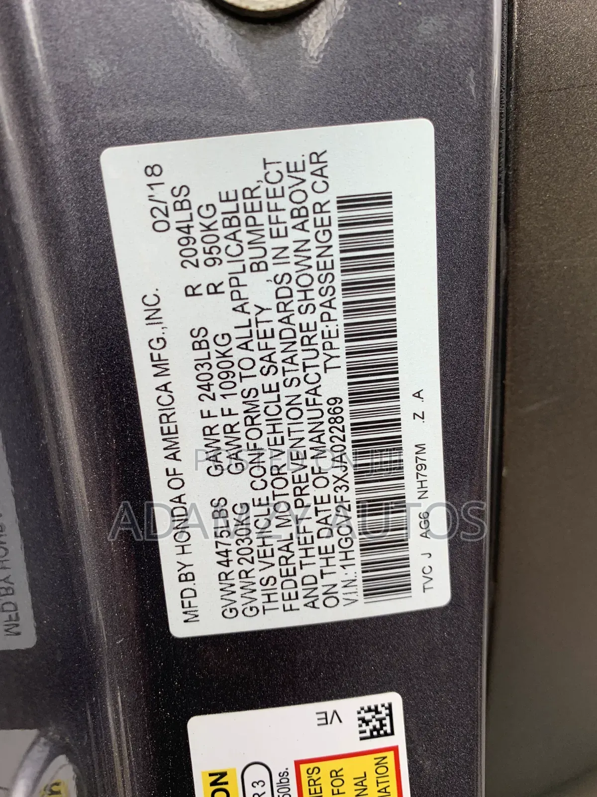 Honda Accord 2018 Gray