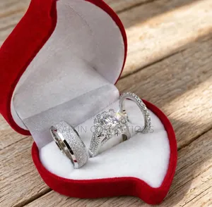 Bold Design, High Quality Titanium Steel and Zirconia Ring Set
