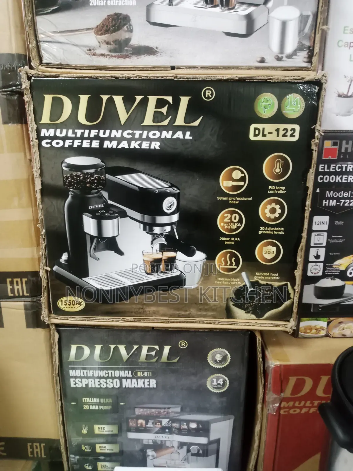 DUVEL DL-122 Multifunctional Espresso Coffee Maker – Built-in Grinder