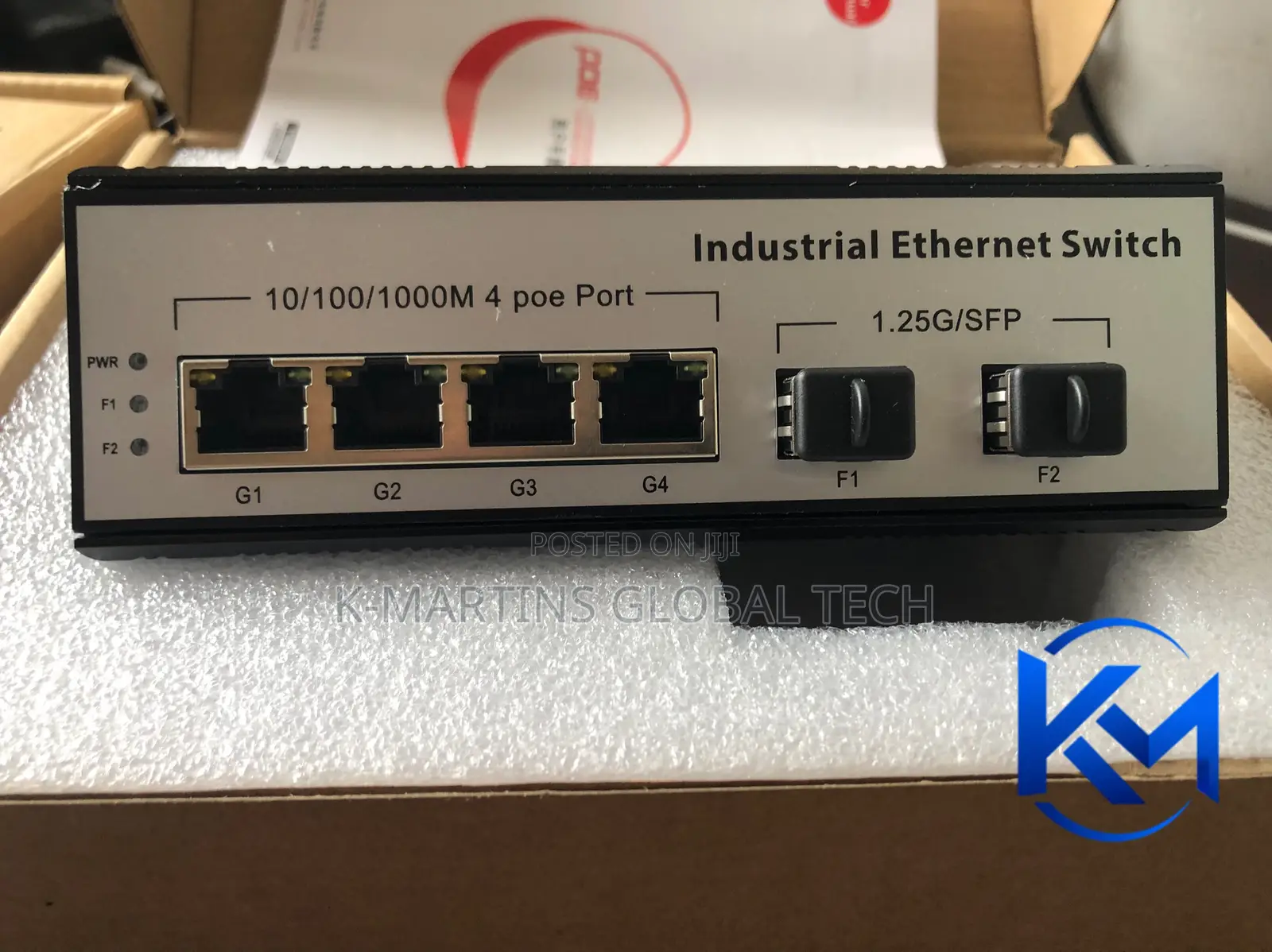 4 Port Industrial Gigabit PoE Switch Ethernet Network Switch 2 SFP