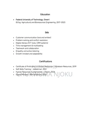 Part-Time Weekend CV