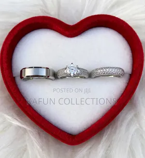 Long-Lasting Sterling Silver and Steel Couple's Ring Set