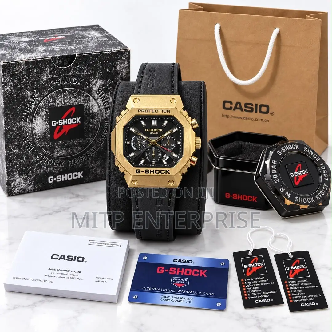 G-Shock Chronograph Leather Strap Watch