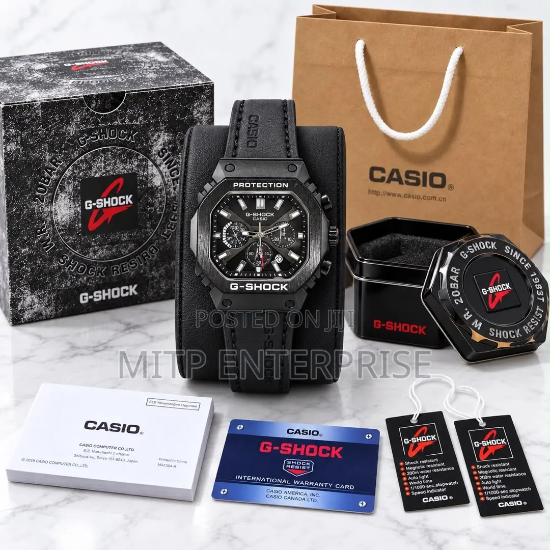 G-Shock Chronograph Leather Strap Watch