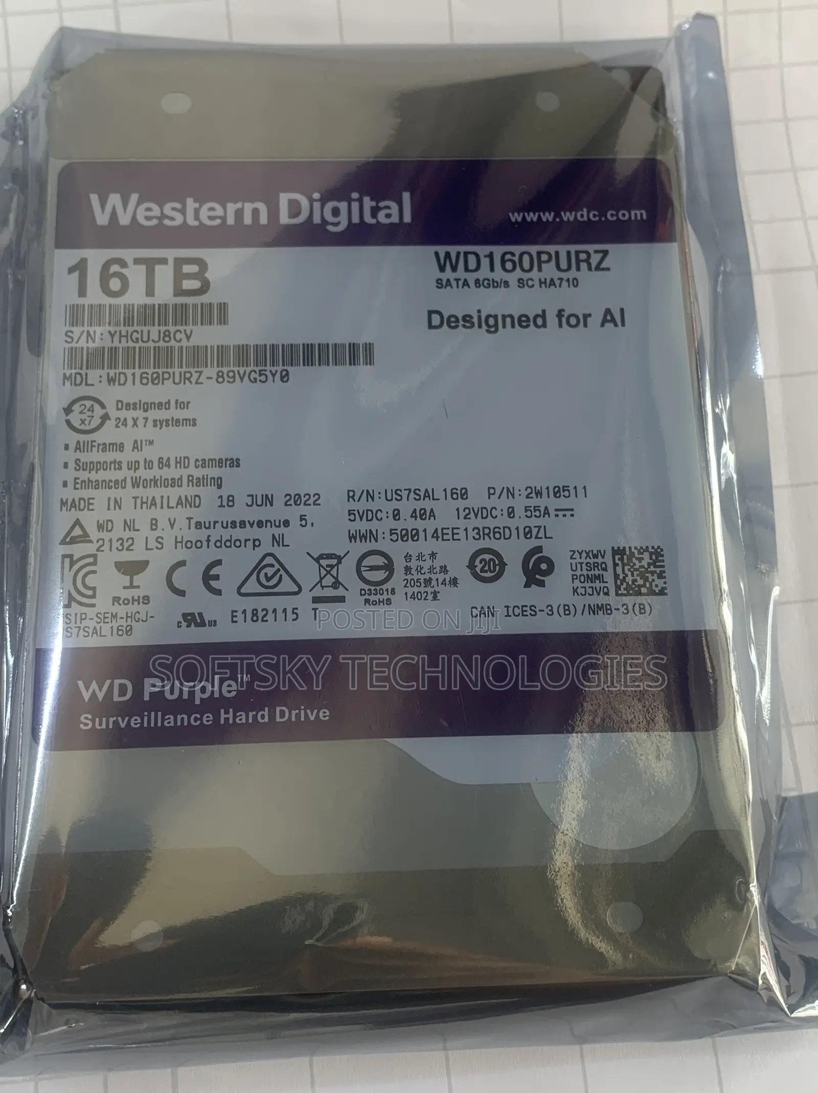 Western Digital 16tb Surveillance Hard Drive