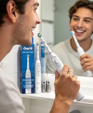 Oral- B WHITE Pro Battery Power Toothbrush Precision Clean