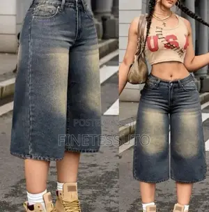 Unisex Baggy Jeans Jort
