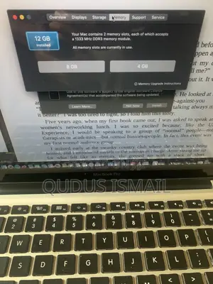 Laptop Apple MacBook 2012 12GB Intel Core i5 HDD 500GB