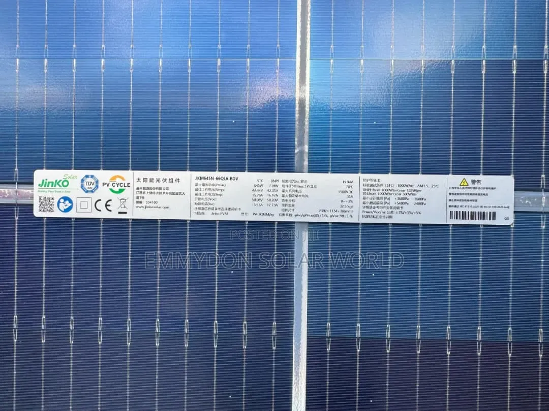 JINKO Solar Bificial Panel 645w
